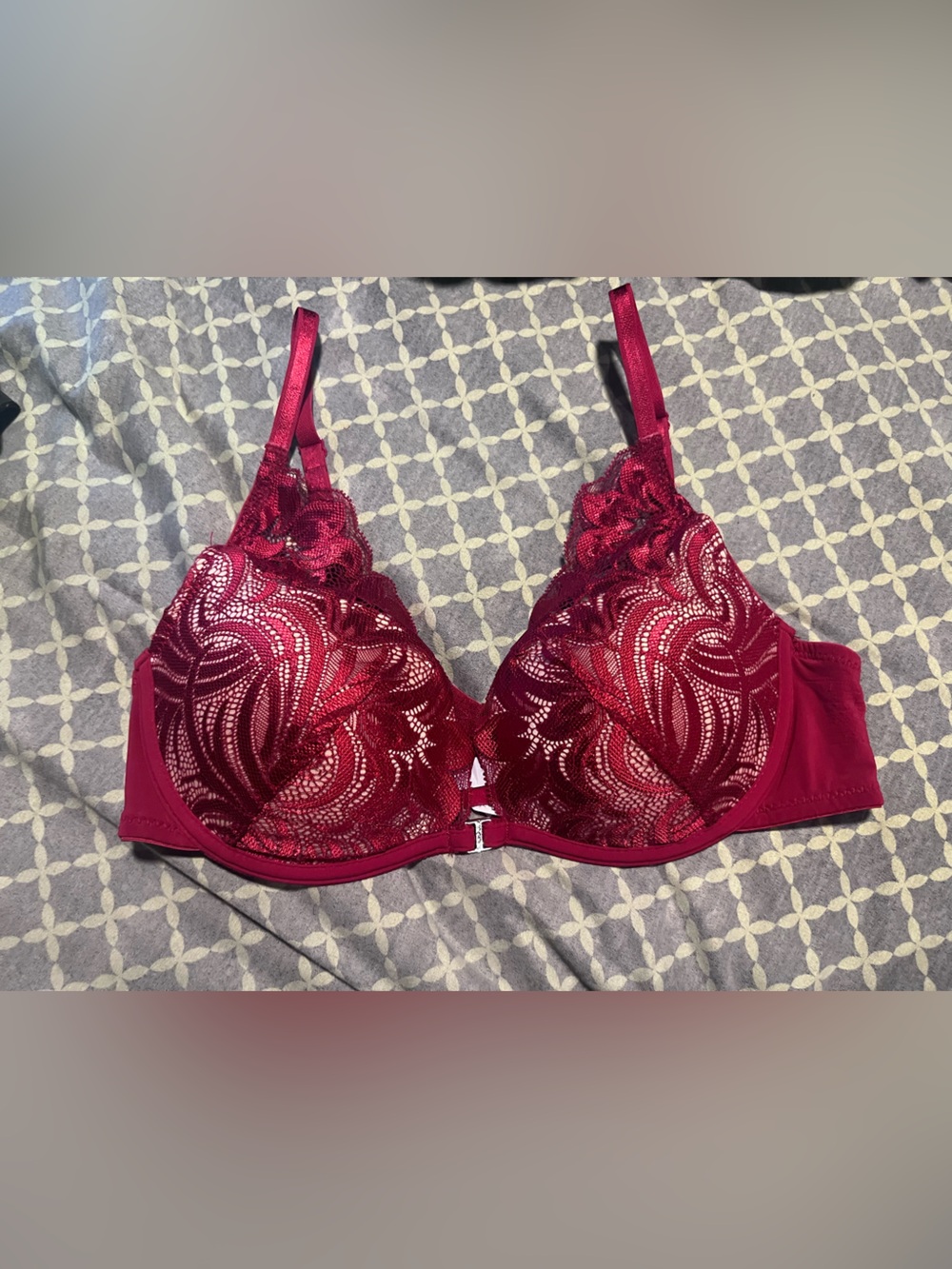 NWOT Adore Me Burgundy Lace Plunge Bra